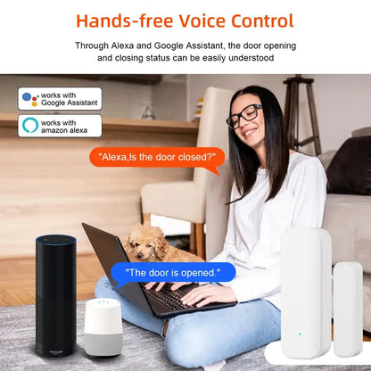 WiFi Smart Home Door  Window Sensor Security Alarm System Compatible With Alexa  Google Assistant 3