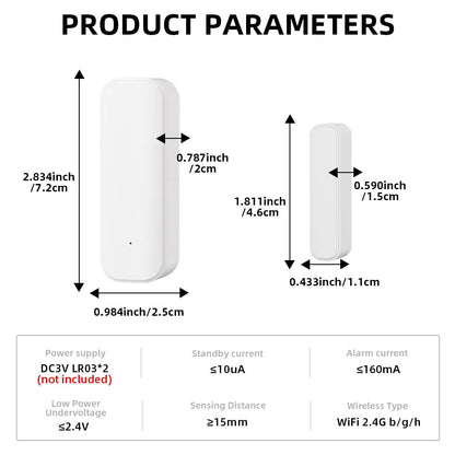 WiFi Smart Home Door  Window Sensor Security Alarm System Compatible With Alexa  Google Assistant 5