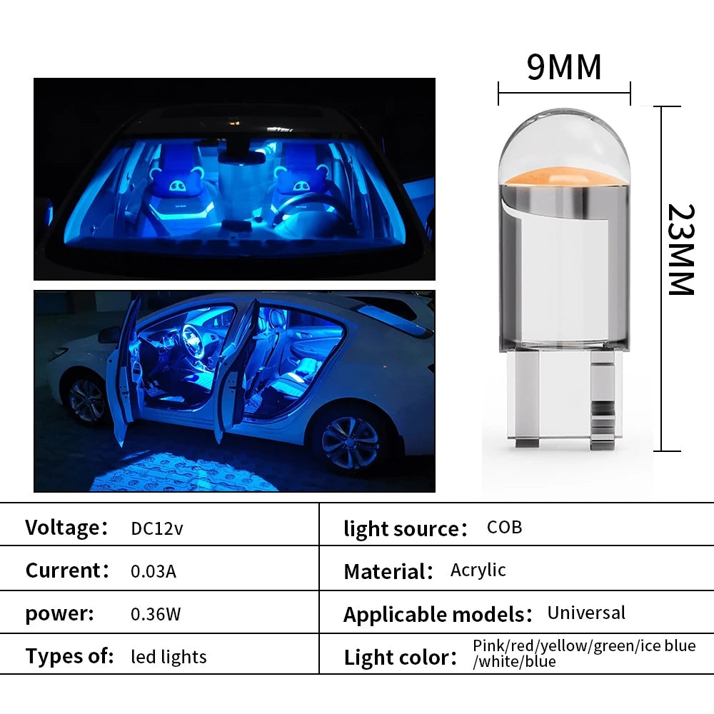 T10 LED Bulbs 10 Pack Canbus Ready 6000K COB Lights For Cars Trucks Super Bright 150LM W5W Replacem 5