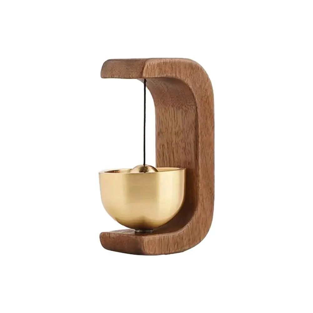 Dopamine Wind-bell Magnetic Inhalation Home Wind-bell Beech Car Entry Reminder Bell – Copper & Walnut Ornament