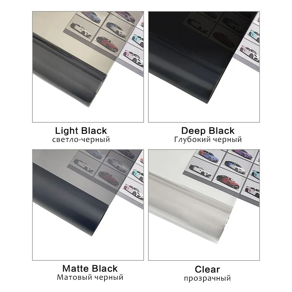Car Headlight Tint Film Smoke Black PVC Vinyl Wrap For Fog Lights Taillights Waterproof Car Sticker 4