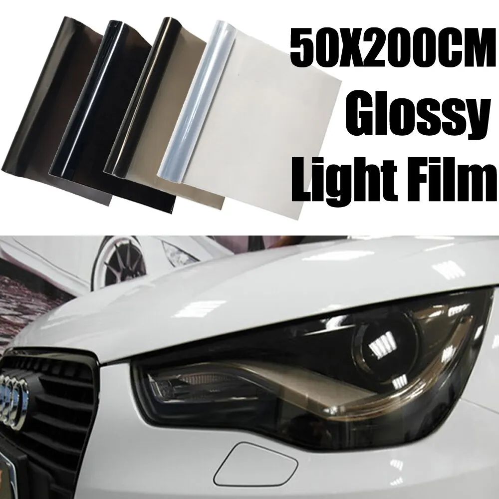 Car Headlight Tint Film, Smoke Black PVC Vinyl Wrap for Fog Lights, Taillights, Waterproof Car Sticker Accessory