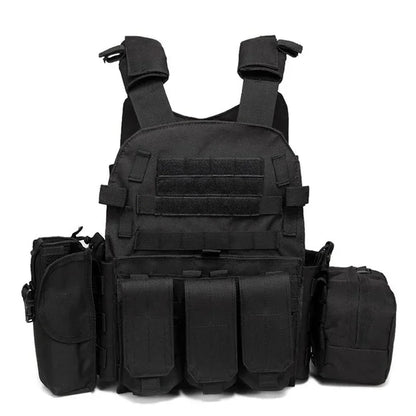 6094 Military Tactical Vest, Combat Body Armor Plate Carrier with Molle Pouches
