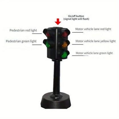 Mini Traffic Signs Road Light Block  Children Safety Education Puzzle Toy With LED  Sound  Ideal Ki 4