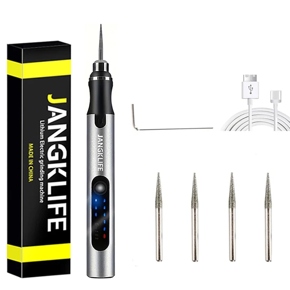 USB Cordless Rotary Tool Kit Wireless Engraving Pen For Woodworking Jewelry Metal  Glass DIY Projec 7