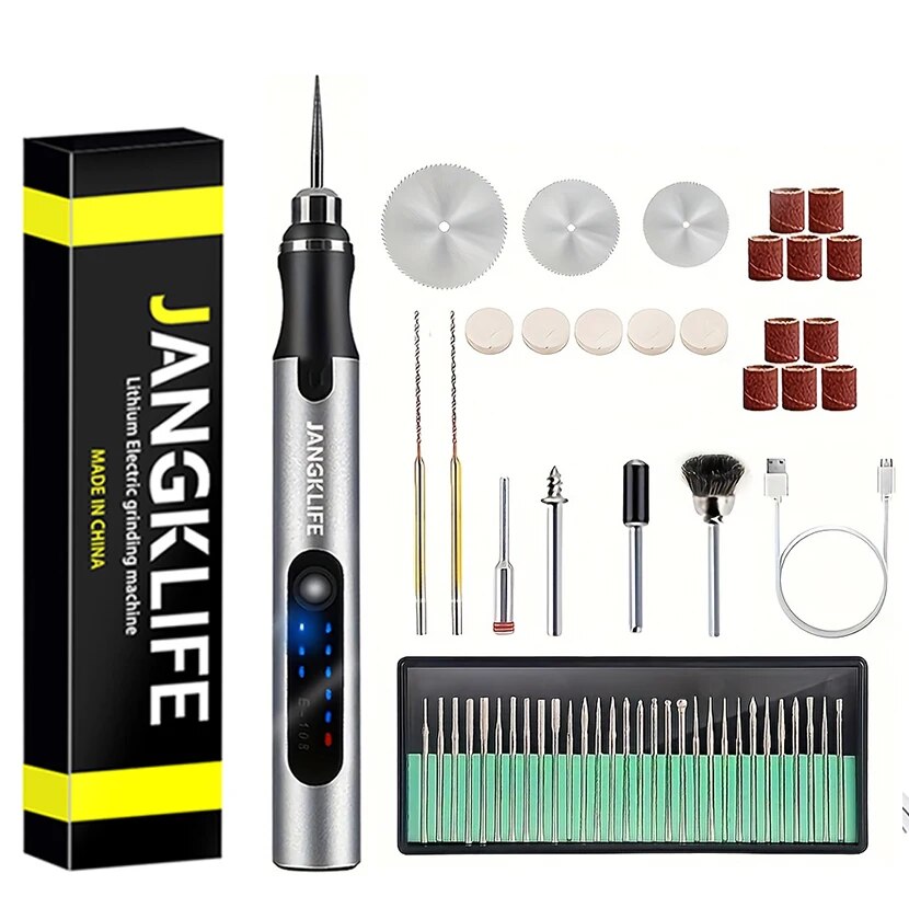 USB Cordless Rotary Tool Kit Wireless Engraving Pen For Woodworking Jewelry Metal  Glass DIY Projec 8