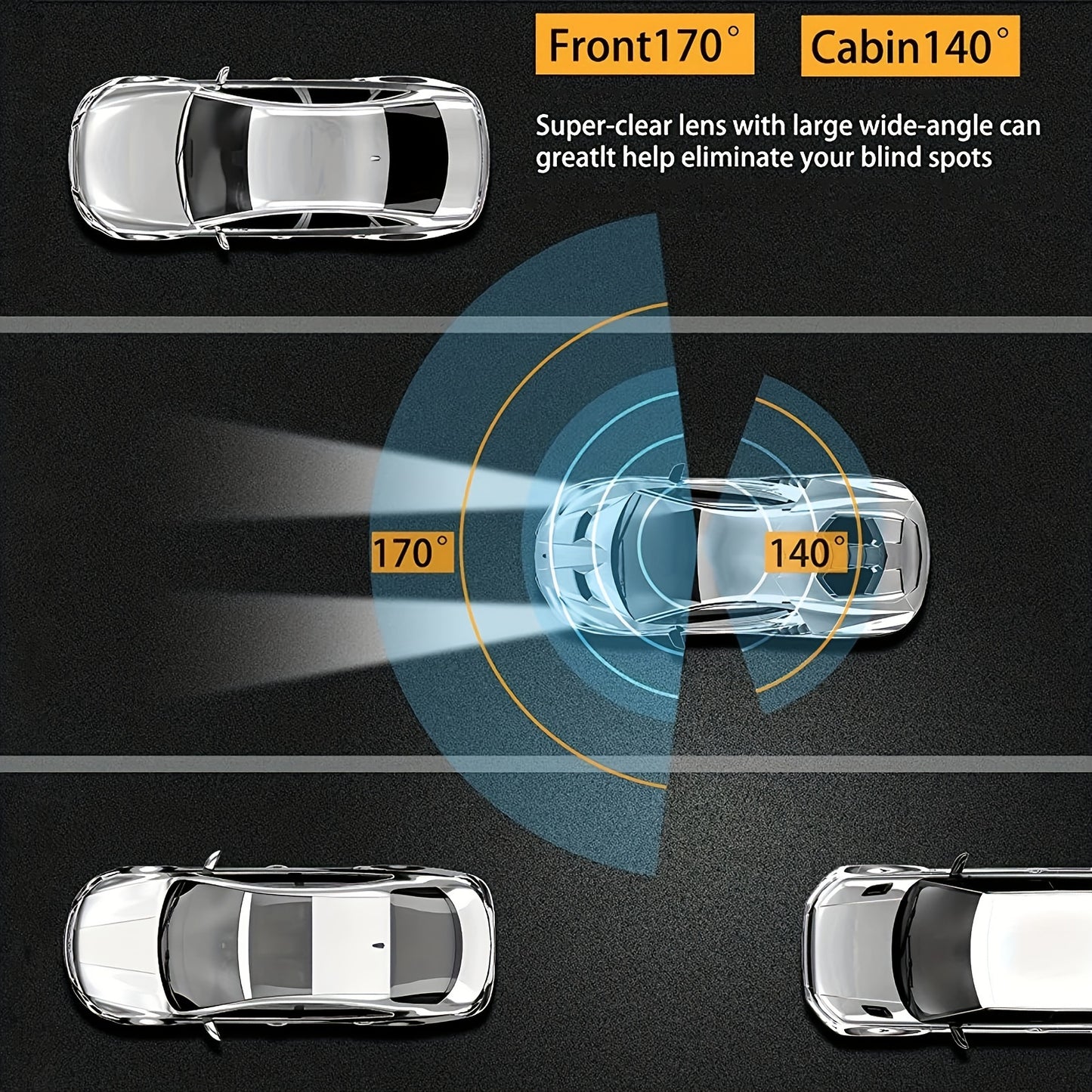 2-in-1 Car Dash Camera,1080P HD Dual Lens DVR with Night Vision & WiFi, 24H Parking Monitor for Uber Taxi Drivers