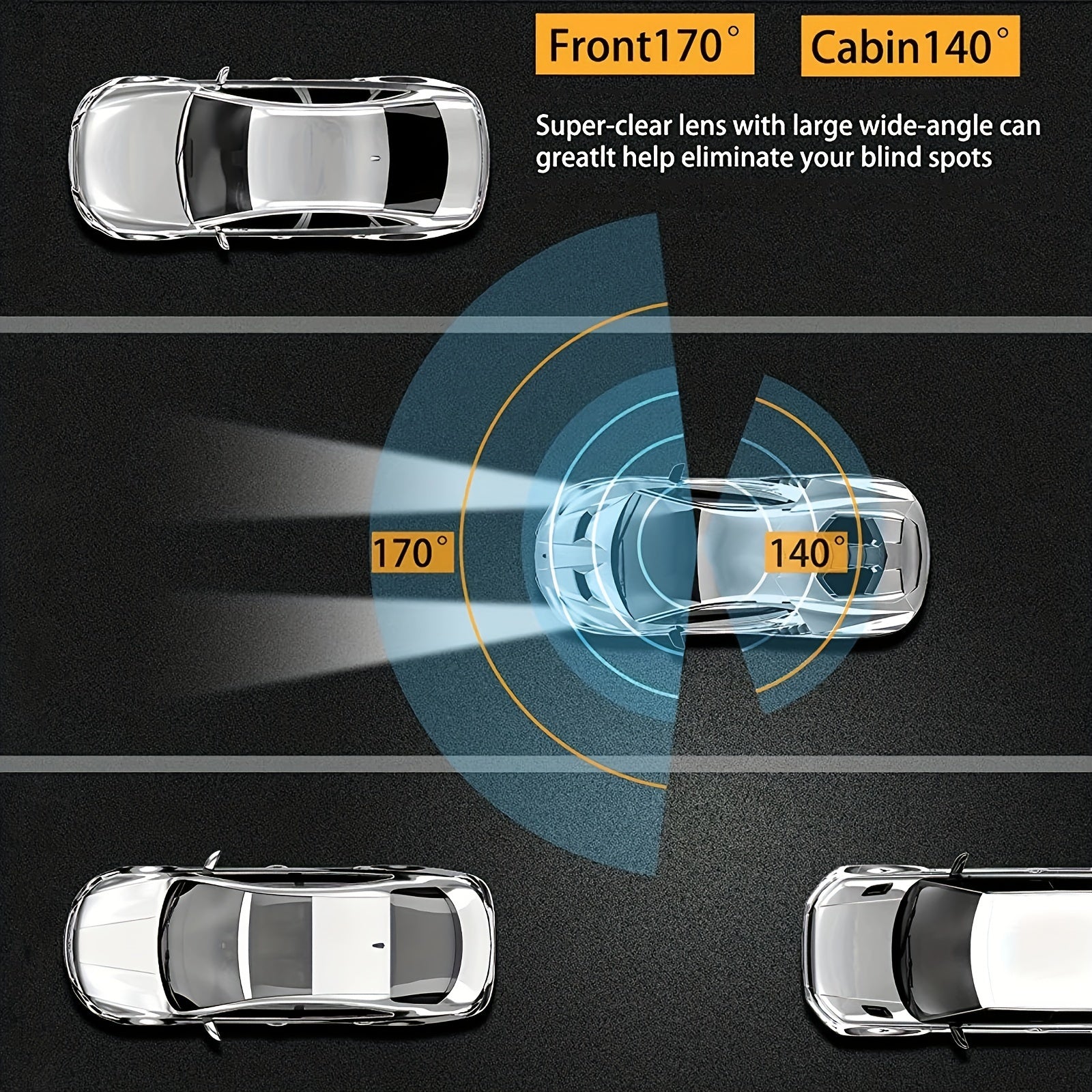 2-in-1 Car Dash Camera,1080P HD Dual Lens DVR with Night Vision & WiFi, 24H Parking Monitor for Uber Taxi Drivers