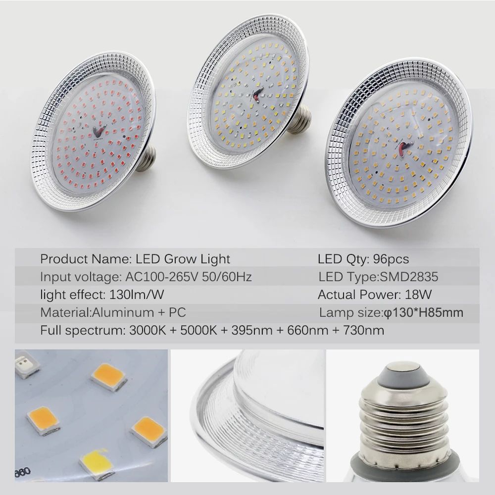 Full Spectrum LED Grow Light Bulb Sunlike Phytolamp For Plants Seedlings Flowers Greenhouse Tent Hy 3