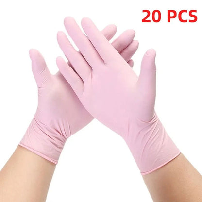 Pink Disposable Nitrile Gloves LatexFree PowderFree For Household Cleaning Salon Kitchen And Work U 5