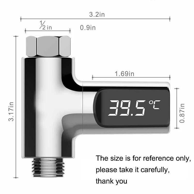 LED Display Household Water Shower Thermometer Flow Selfpowered Thermometer For Baby Care Energy Mo 3