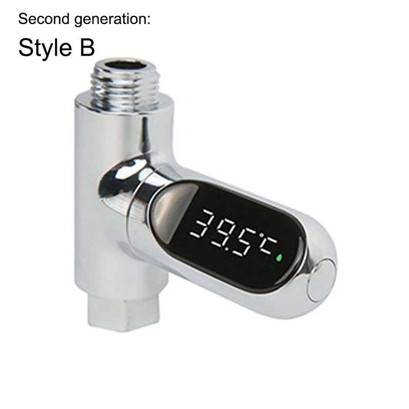 LED Display Household Water Shower Thermometer Flow Selfpowered Thermometer For Baby Care Energy Mo 7