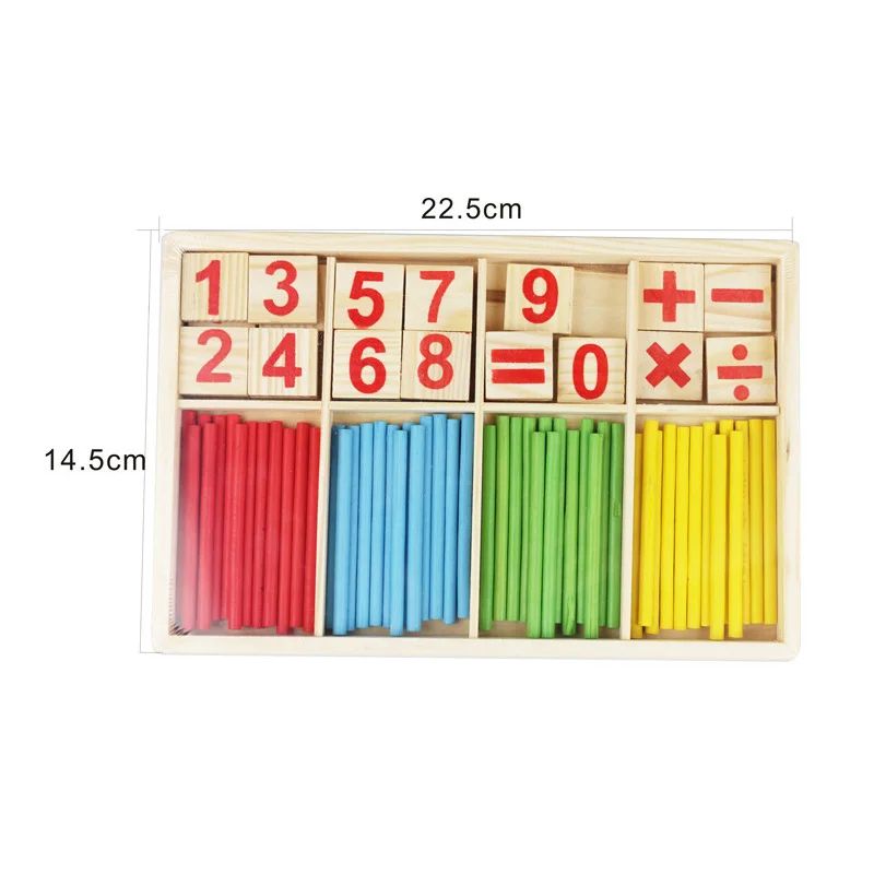 Childrens Wooden Arithmetic Learning Set Montessori Counting Sticks  Educational Math Toys 5