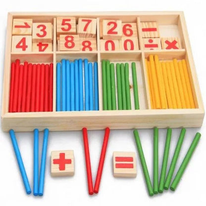 Childrens Wooden Arithmetic Learning Set Montessori Counting Sticks  Educational Math Toys 1