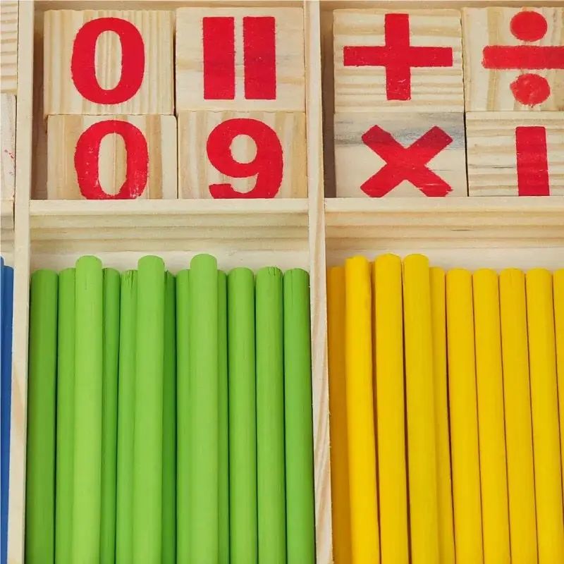 Childrens Wooden Arithmetic Learning Set Montessori Counting Sticks  Educational Math Toys 2
