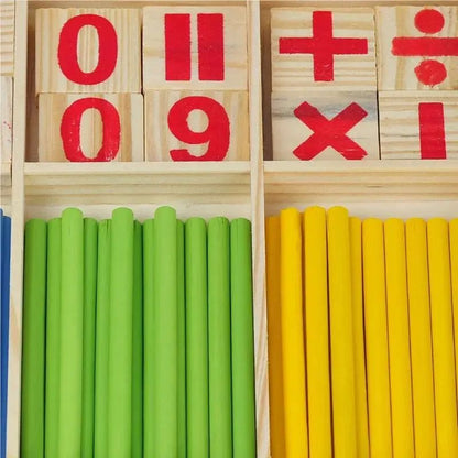 Childrens Wooden Arithmetic Learning Set Montessori Counting Sticks  Educational Math Toys 2