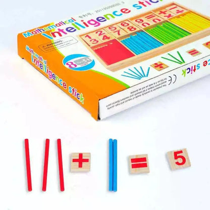 Childrens Wooden Arithmetic Learning Set Montessori Counting Sticks  Educational Math Toys 3