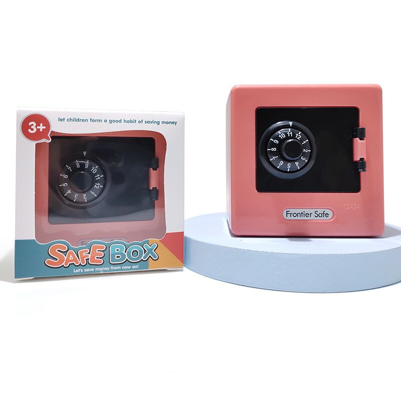 Mini ATM Piggy Bank Retro Password Money Box For Cash  CoinsRotating Dial Safe With Automatic Depos 7