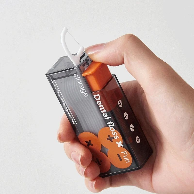 Portable Floss Dispenser with Disposable Floss Picks, Automatic Ejectable Floss Organizer for Oral Care