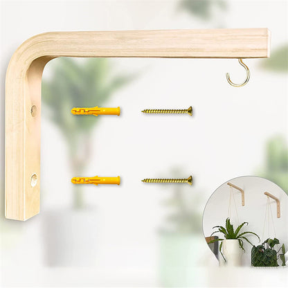 Nordic Natural Wood Wall Plant Hangers, Sturdy Hanging Flower Pot Hook for Lanterns, Wind Chimes & Balcony Decor