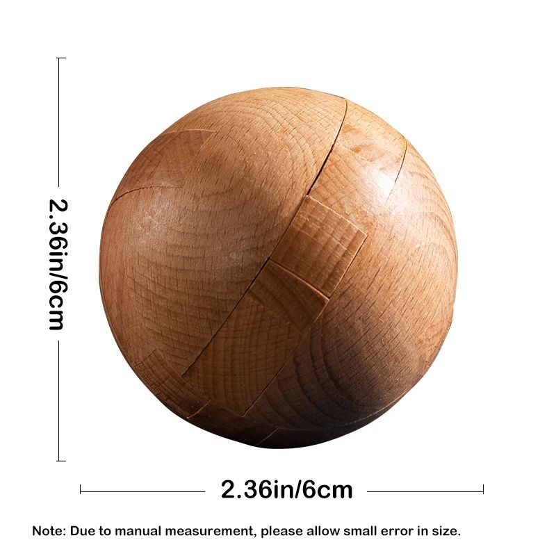 Wooden Kongming Lock Round Ball Shaped Puzzle Brain Teasers Toy Sphere Puzzle For Adults  Kids Inte 1