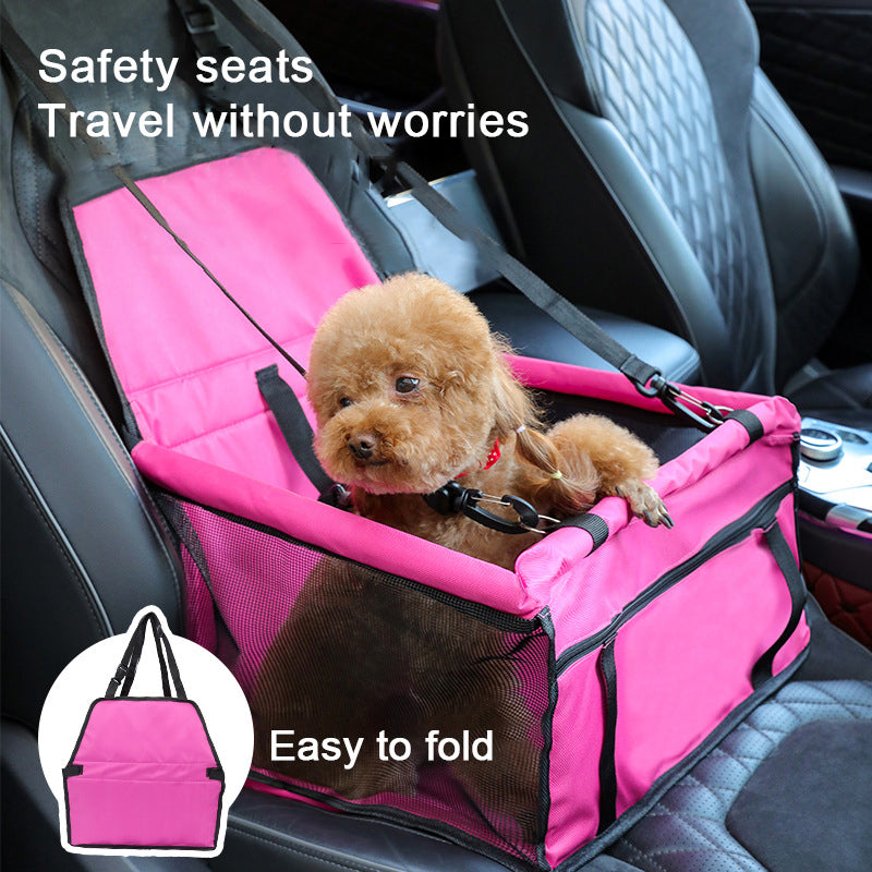 Premium Dog Car Seat Cover Foldable Travel Pet Booster With Safety Belt  Breathable Mesh 1