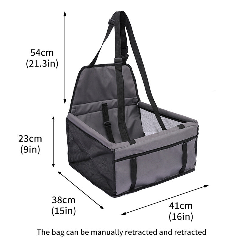 Premium Dog Car Seat Cover Foldable Travel Pet Booster With Safety Belt  Breathable Mesh 4