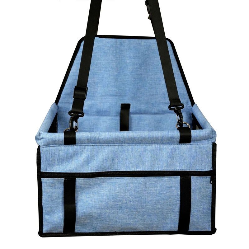 Premium Dog Car Seat Cover, Foldable Travel Pet Booster with Safety Belt & Breathable Mesh