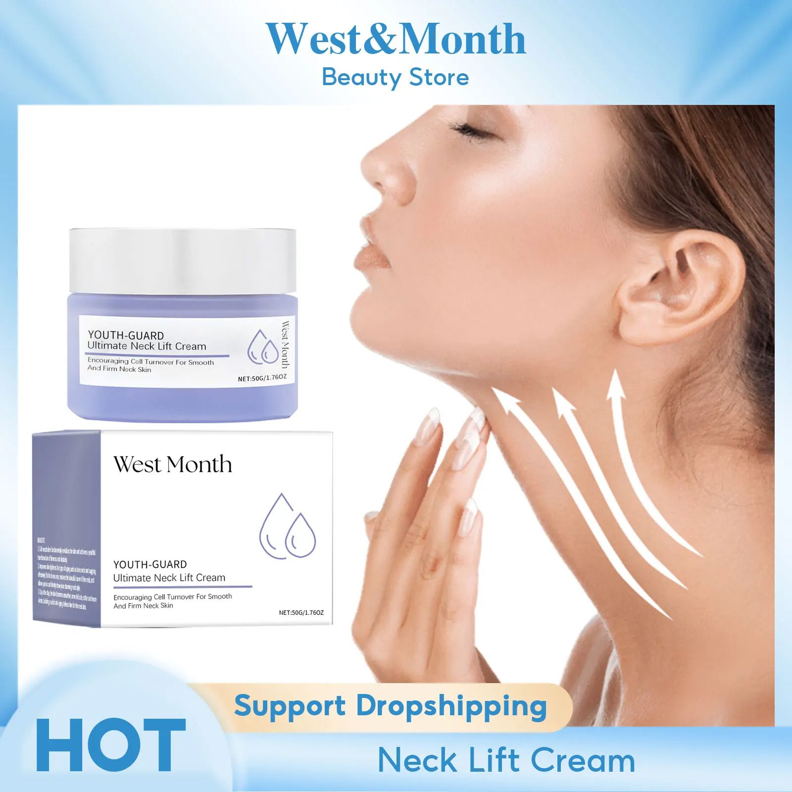 Neck Lift Cream, Eliminate Neck Fine Lines, Deeply Moisturizing, Hydrate, Firming Tightening Nourishing Neck
