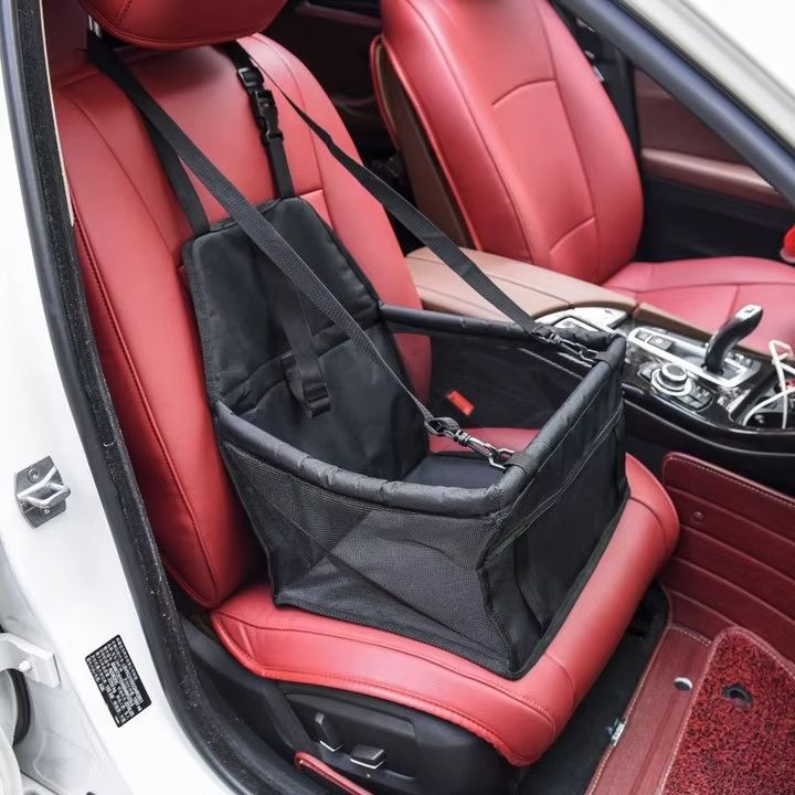 Premium Dog Car Seat Cover Foldable Travel Pet Booster With Safety Belt  Breathable Mesh 11
