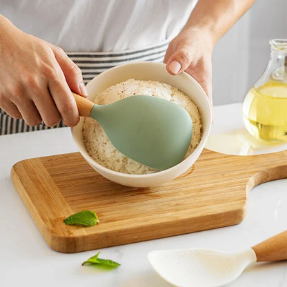 Durable Silicone Spoon For Cooking Nonstick Antiscalding Rice Spoon HighTemperature Resistant Kitch 4