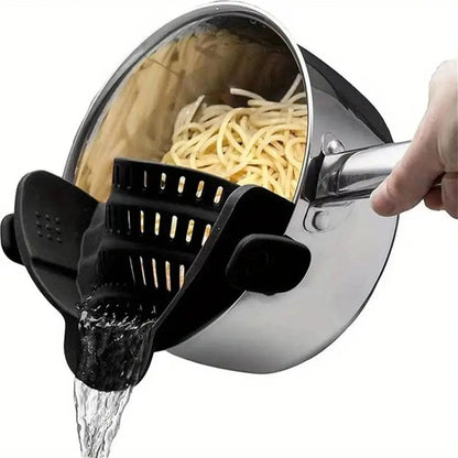 Adjustable ClipOn Pot Strainer  1pc Silicone Kitchen Strainer For Pots Pans  Bowls  HandsFree Food  6