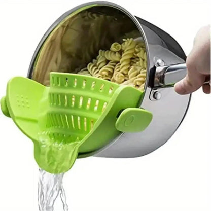 Adjustable ClipOn Pot Strainer  1pc Silicone Kitchen Strainer For Pots Pans  Bowls  HandsFree Food  7