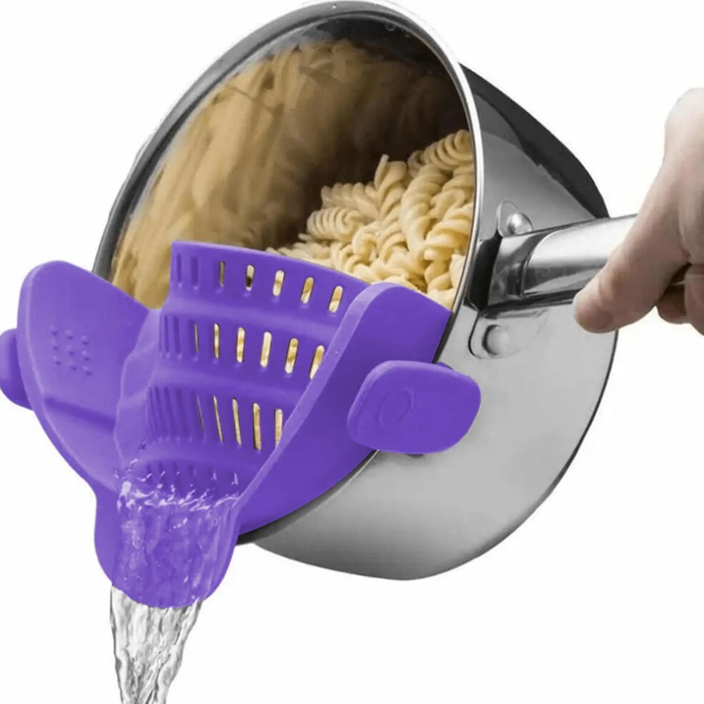 Adjustable ClipOn Pot Strainer  1pc Silicone Kitchen Strainer For Pots Pans  Bowls  HandsFree Food  9