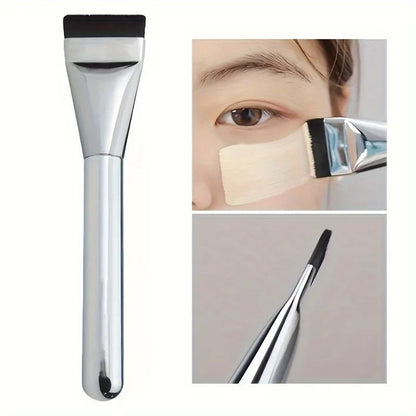 Multi-Use Ultra-Fine Hypoallergenic Nylon Bristle Oval Foundation Brush, Ideal for Face Contouring & Flawless Makeup