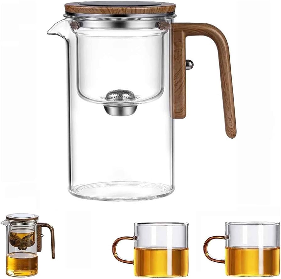 Magnetic Glass Teapot With Infuser  OneClick Water Separation Tea Maker For Effortless Brewing 1