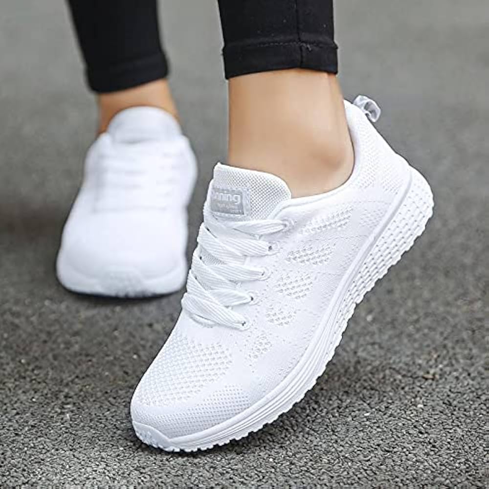 Womens Breathable Mesh Walking Sneakers  Lightweight Casual Flats For Gym Travel  Everyday Wear 2