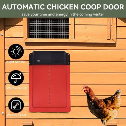 Automatic Chicken Coop Door Opener  Light Sensor Battery Operated Weatherproof Hen House Gate 1