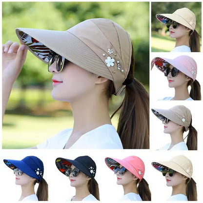 Foldable Wide Brim Sun Hat for Women with UV Protection
