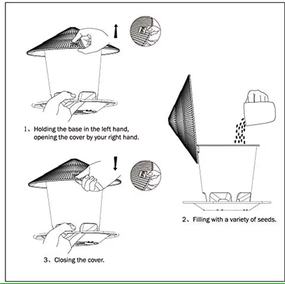 Automatic Hanging Bird Feeder With MultiHole Dispenser For Outdoor Use 5