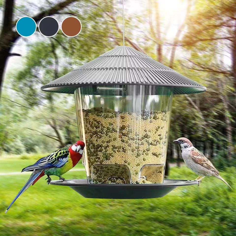 Automatic Hanging Bird Feeder With MultiHole Dispenser For Outdoor Use 6