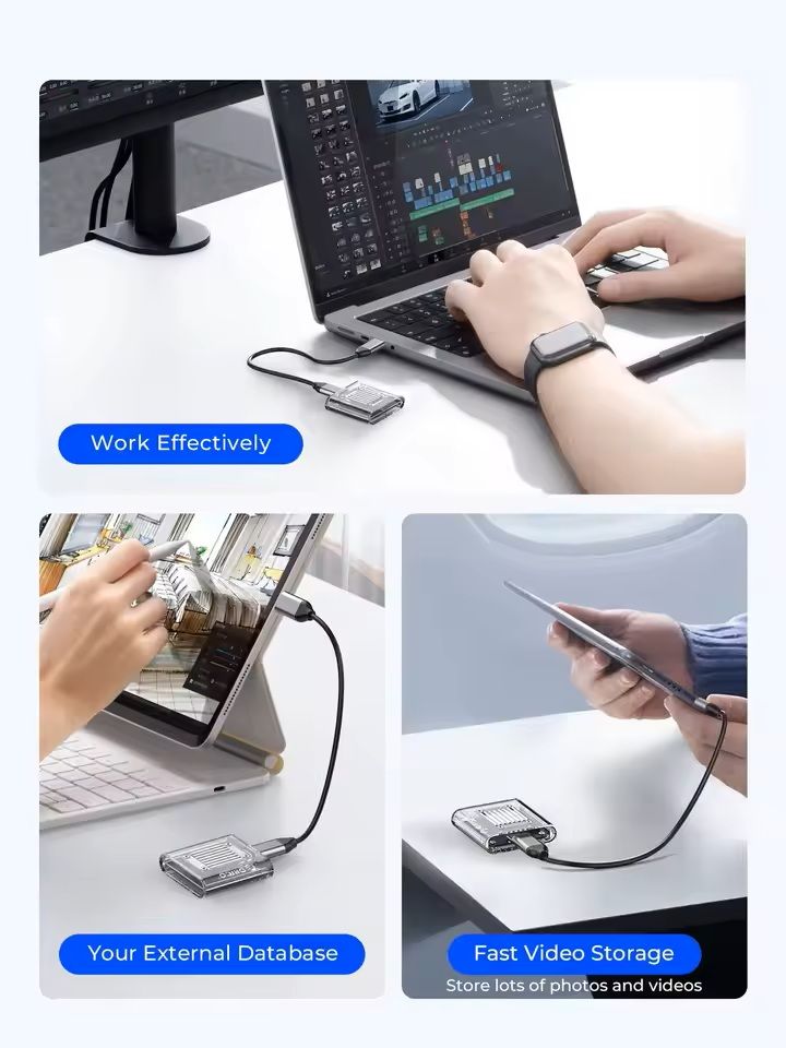 Transparent NVMe SSD Enclosure USB C Adapter 10Gbps 1