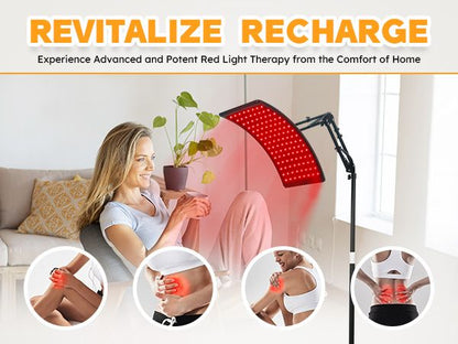 LumaGlow 660850nm Red Light Therapy Panel  Home Facial  Body Rejuvenation With Adjustable Stand And 5