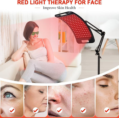 LumaGlow 660850nm Red Light Therapy Panel  Home Facial  Body Rejuvenation With Adjustable Stand And 4