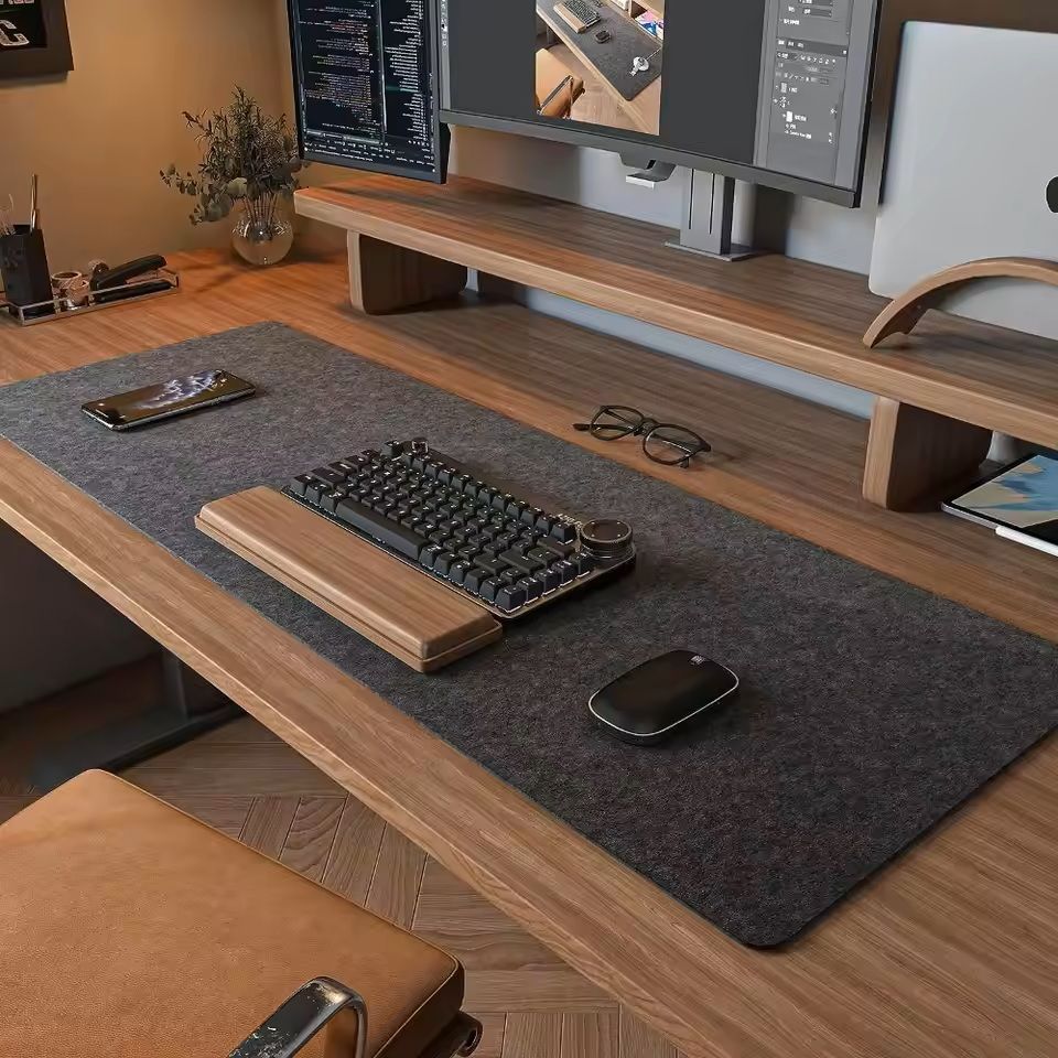 Wool Felt Mouse Pad Large Desk Mat for Keyboard and Gaming Setup
