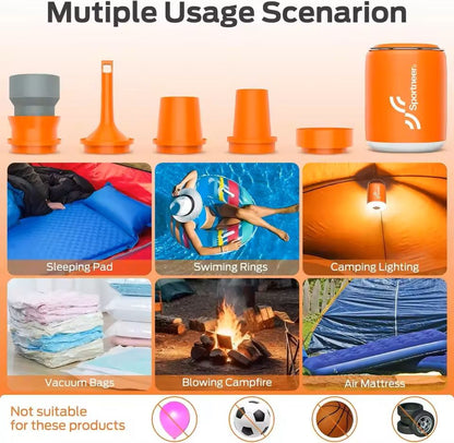 Portable Mini Air Pump With Camping Light And USB Rechargeable Battery 1