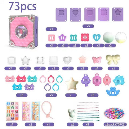 Magic Sticker Craft Book Set For Girls  DIY Jewelry  Ring Making Toy Kit 5
