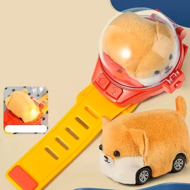 Mini RC Car Watch Toy With LED Light And Plush Animal Design 10