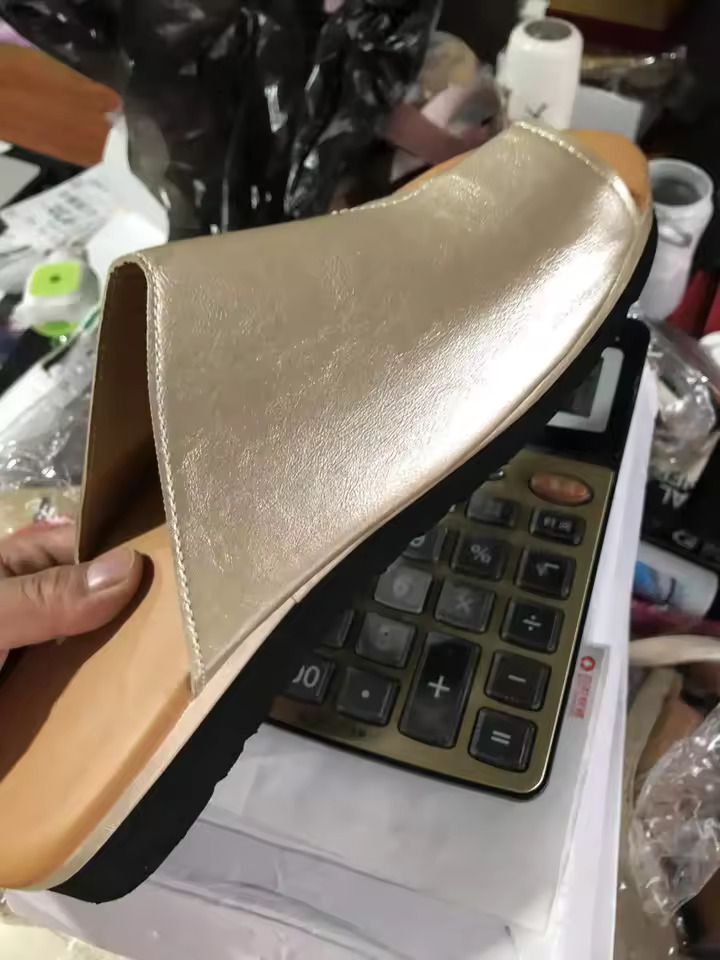 Women's Summer Wedge Platform Sandals – Elegant Open-Toe Slip-On Slippers with Soft Sole