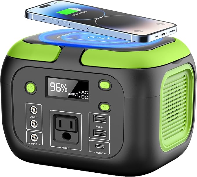 600W Portable Power Station With 110V AC Outlets  Solar Generator Power Bank For Camping Travel  Em 2